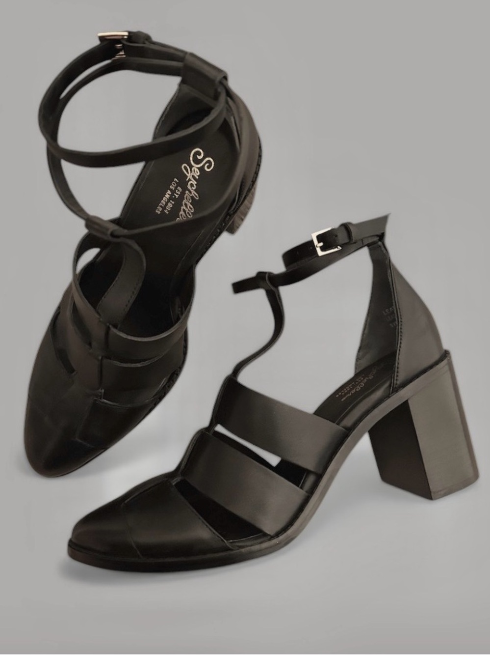 SEYCHELLES Stay Ready Heels Sandals Huarache in Black Sz. 8